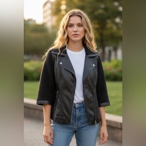 Fitted Blue Navy Leather Jacket